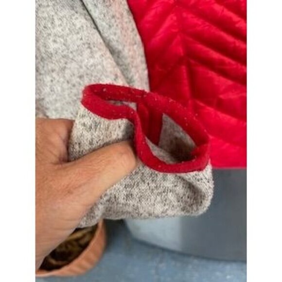 Xersion Women's Large Red & Gray Full-Zip HIDE AWAY HOOD Jacket With Thumbholes - Picture 11 of 16